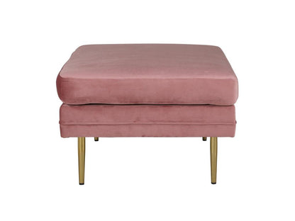 Pouf Ventoriq repose-pieds velours laiton rose. WESZ21179