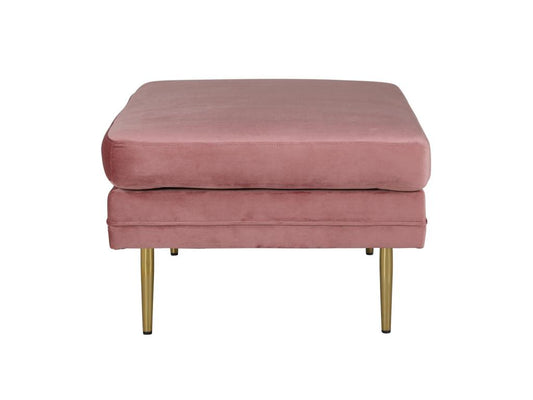 Pouf Ventoriq repose-pieds velours laiton rose. WESZ21179