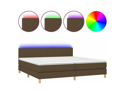 Sommier à Ventoriq de lit matelas et LED Marron foncé 200x200 ICGX92863