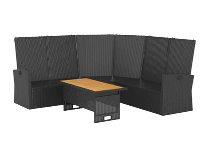 Salon de jardin 2 pcs avec coussins Noir Résine tressée JDJB40624