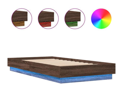 Cadre de lit sans matelas avec Boislisères LED 90x190 cm WZJH75356