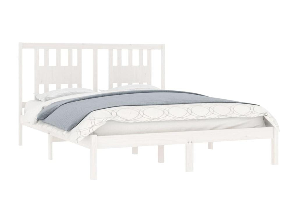 Cadre de lit Blanc Bois de pin massif 160x200 cm UDUI72078