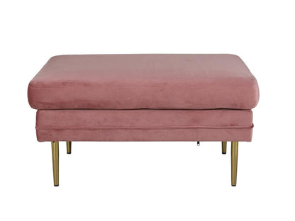 Pouf Ventoriq repose-pieds velours laiton rose. WESZ21179