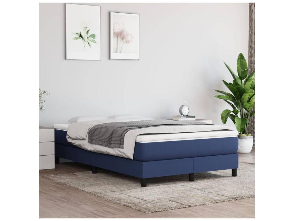 Sommier à Ventoriq de lit avec matelas Bleu 120x200 Tissu HBEY02750