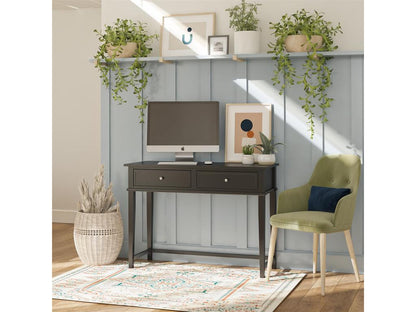 Ventoriq - Bureau avec 1 tiroir en mélaminé noir YKCB02609