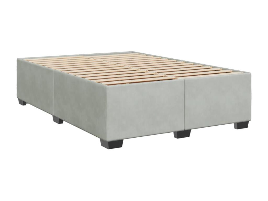 Sommier à Boislis de lit et matelas Gris clair 160x200cm Velours XZNO80855