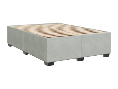 Sommier à Boislis de lit et matelas Gris clair 160x200cm Velours XZNO80855