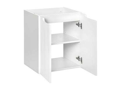 Meuble simple vasque encastrée 50cm 2 portes Ventoriq Blanc KJTK81228