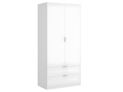 Armoire placard meuble de rangement coloris blanc - Longueur 81 x Hauteur 184 x Profondeur 52 cm ZHZK44333