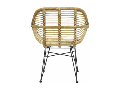 Fauteuil en rotin brut pieds métal Lumenao ICEU55248