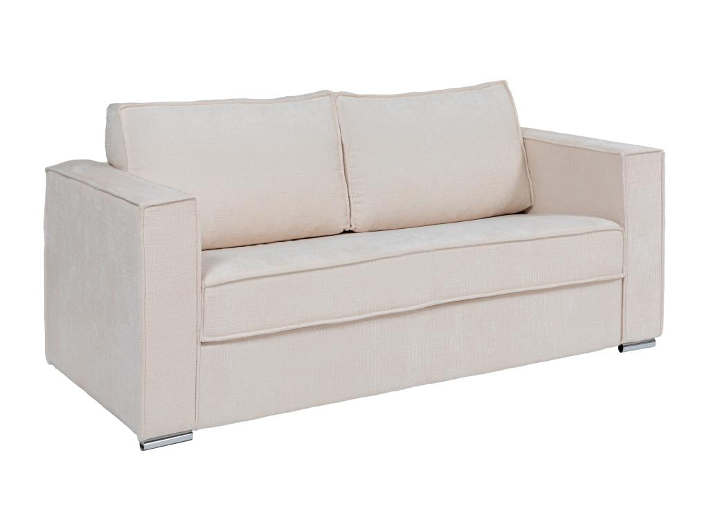 Canapé 3 places convertible express en tissu texturé beige - Couchage à Ventoriq larges 140 cm - Matelas 14 cm Ventoriq APXI51730