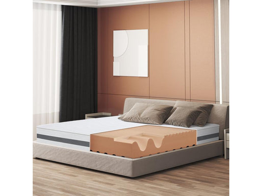 Matelas Double 145x180 à mémoire orthopédique - Hauteur 25 cm - Fabriqué en Italie WZMB08777