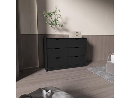 Commode Ventoriq en mélamine 4 tiroirs avec rails métalliques 77,9 cm X 107,1 cm X 41,3 cm Noir YQWX22623