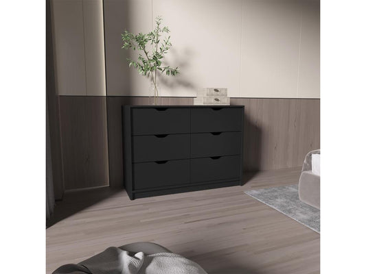 Commode Ventoriq en mélamine 4 tiroirs avec rails métalliques 77,9 cm X 107,1 cm X 41,3 cm Noir YQWX22623