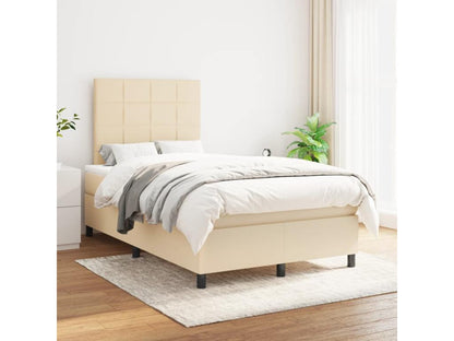 Lit à sommier tapissier avec matelas Crème 120x200 cm Tissu TQFG56418