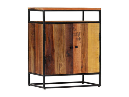 Armoire latérale 60x35x76 cm Bois récupération massif et acier QAWB00508