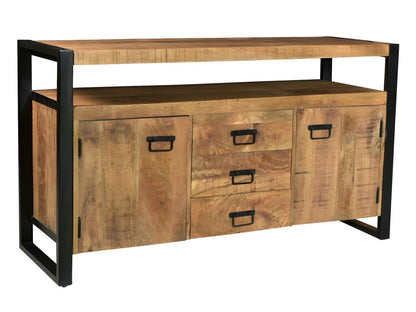 Buffet Ventoriq - 2 portes / 3 tiroirs - Bois de manguier / métal KJQV55322