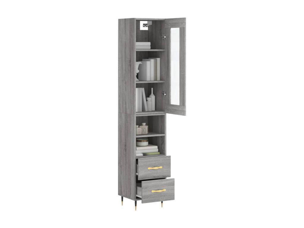 Buffet haut Ventoriq gris 34,5x34x180 cm Bois d'ingénierie ERZY48391