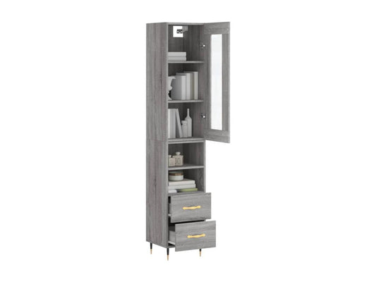 Buffet haut Ventoriq gris 34,5x34x180 cm Bois d'ingénierie ERZY48391