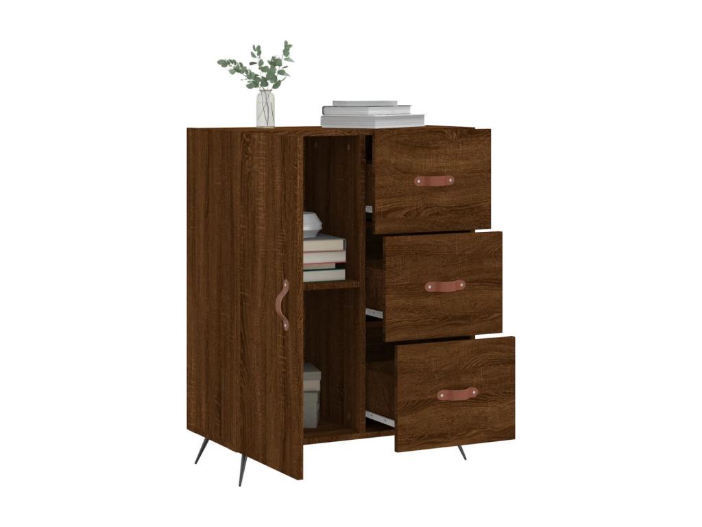 Buffet chêne marron 69,5x34x90 cm bois d'ingénierie ZHJA87358