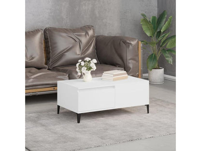 Table basse Blanc 90x50x36,5 cm Bois d'ingénierie QXWB76781