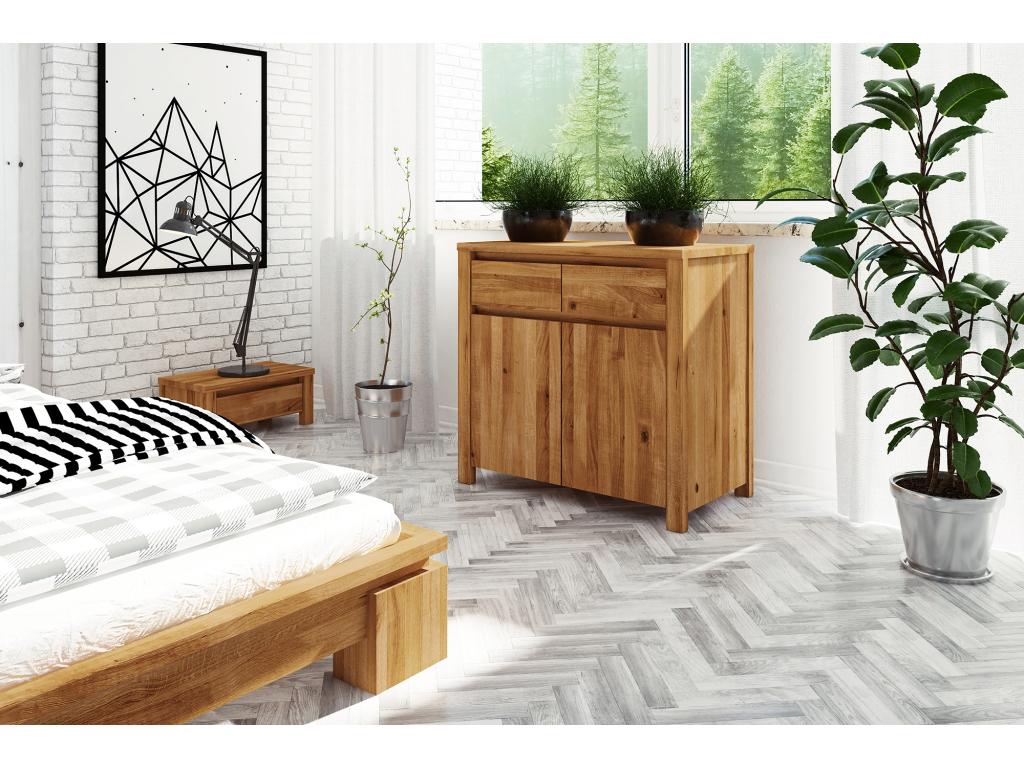 Ventoriq - Commode en bois massif de chêne sauvage finition à l'huile naturelle IALT70507