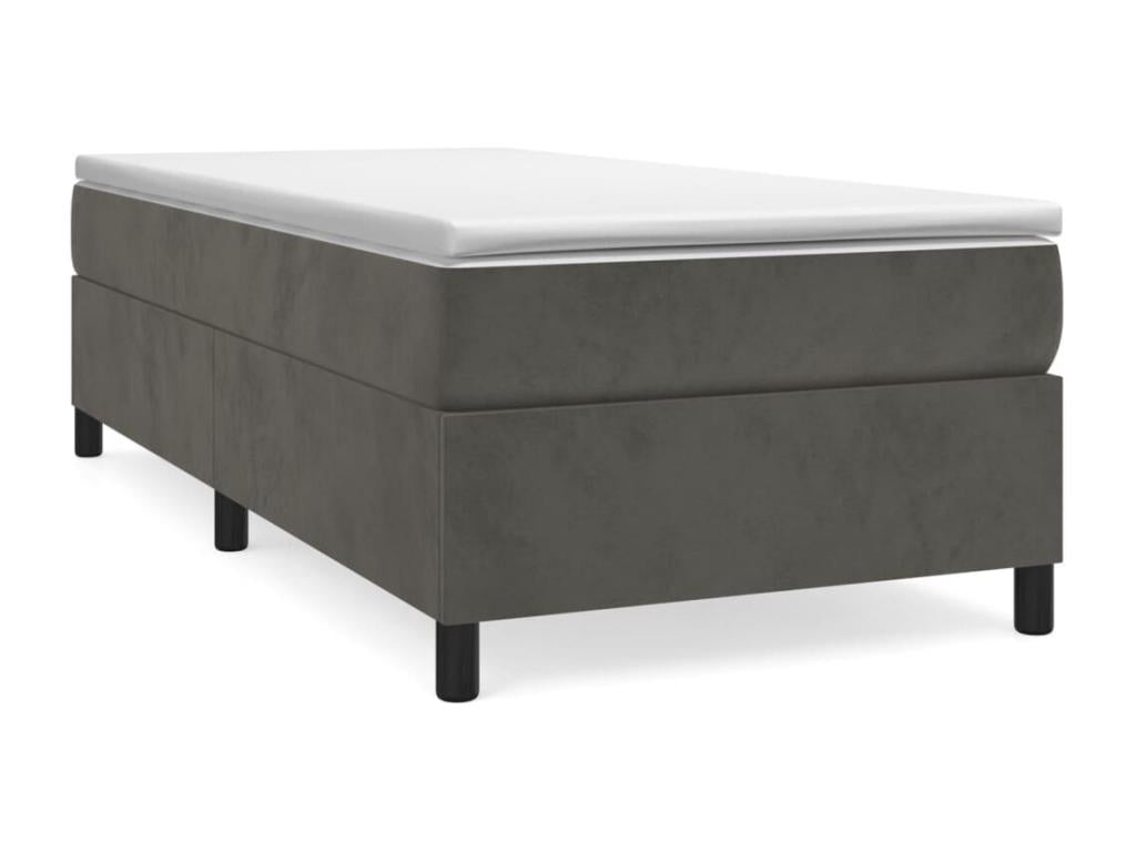 Cadre de lit sans matelas gris foncé 90x190 cm velours GINP75940