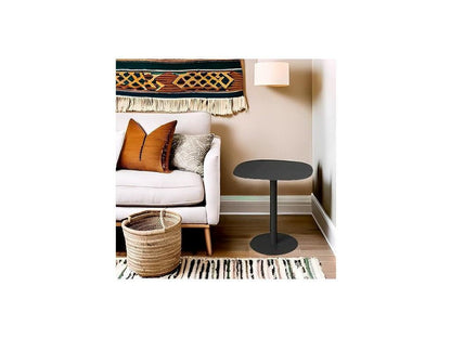 Table d'appoint Table basse Bout de canapé Métal Design scandinave Fonctionnelle - Noir - 51x49x38 cm - Ventoriq LMRY95496