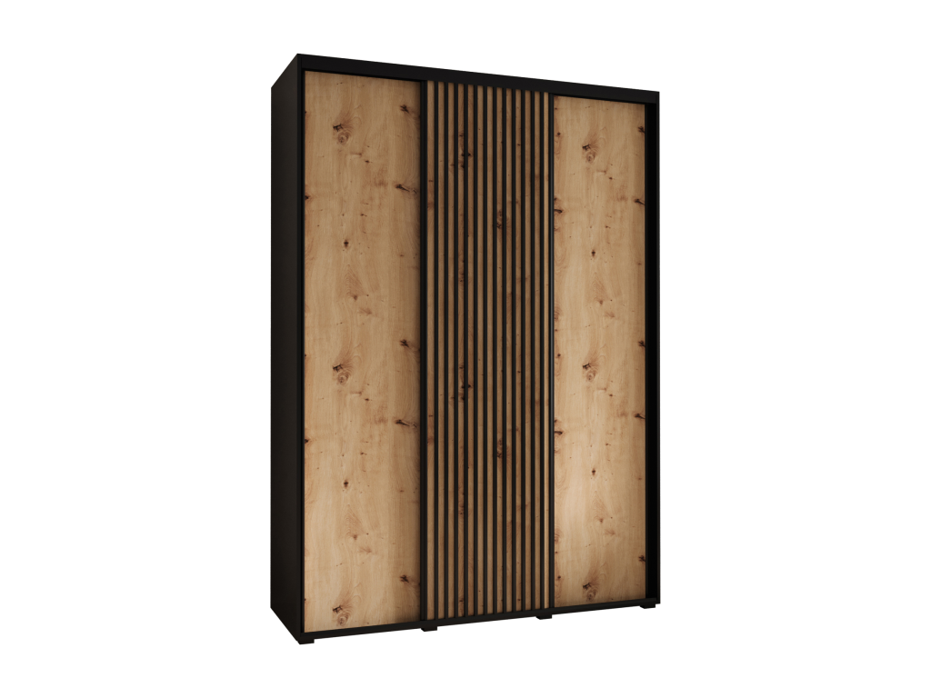 ARMOIRE Ventoriq 1 À PORTES COULISSANTES 205.2/180/45 3 Portes Noir/Ventoriq WNYR62653