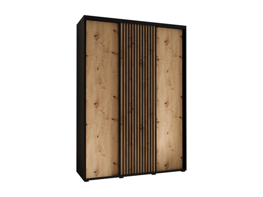 ARMOIRE Ventoriq 1 À PORTES COULISSANTES 205.2/180/45 3 Portes Noir/Ventoriq WNYR62653