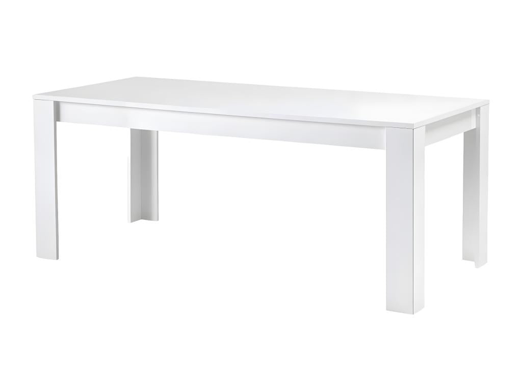 Lumenao - Ensemble Séjour Complet Laqué Blanc Brillant Table 190cm Buffet Vitrine Leds LKIL27205
