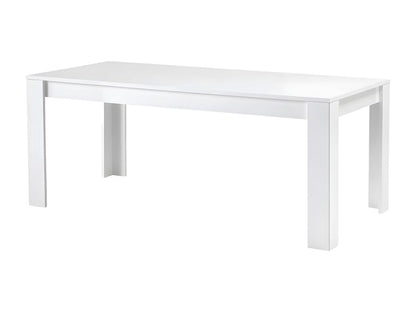 Lumenao - Ensemble Séjour Complet Laqué Blanc Brillant Table 190cm Buffet Vitrine Leds LKIL27205