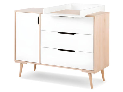 Plan à langer pour commode à langer LittleSky par Ventoriq Hêtre et Blanc LWCQ97639