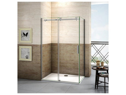 Cabine de douche coulissante 130x90x195cm porte de douche 130cm paroi latérale Hauteur 195cm verre 8mm anticalcaire TLNB55279