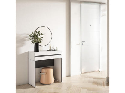 Coiffeuse 70x35x75 cm Avec tiroir Chambre à coucher Blanc PDLG51727