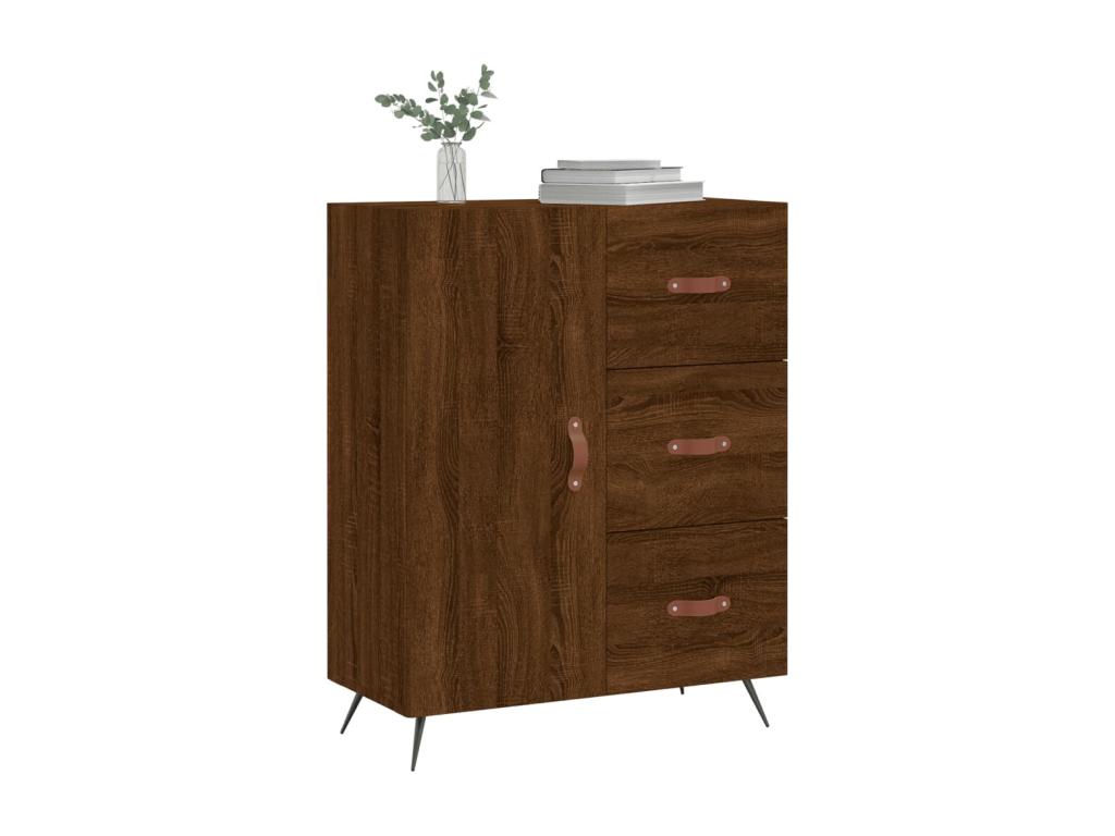 Buffet chêne marron 69,5x34x90 cm bois d'ingénierie ZHJA87358