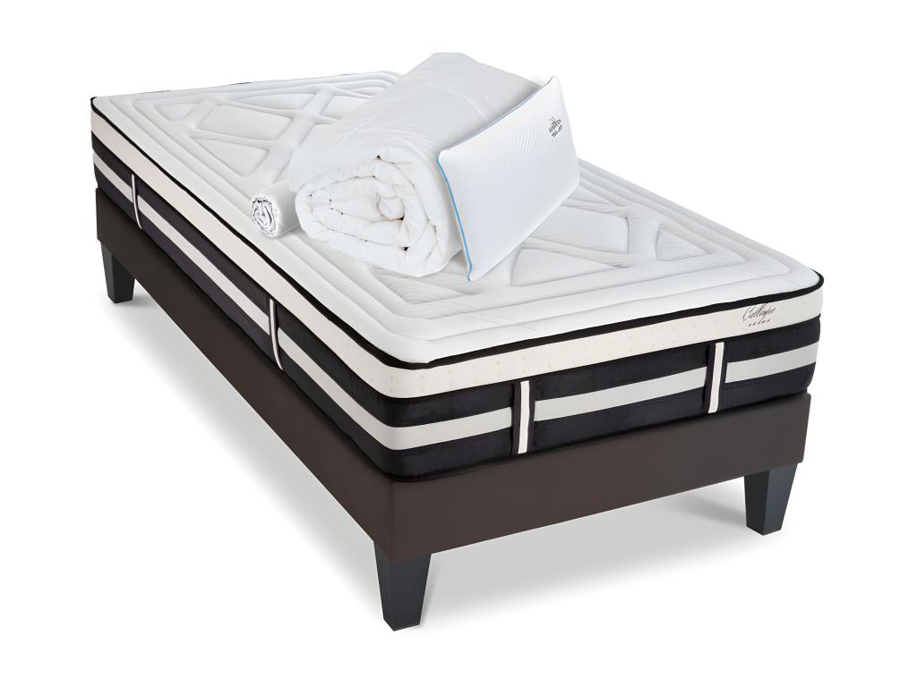 Matelas Ventoriq Mousse Accueil Mémoire de forme sommier gris accessoires - 90 x200 cm QXEI81195