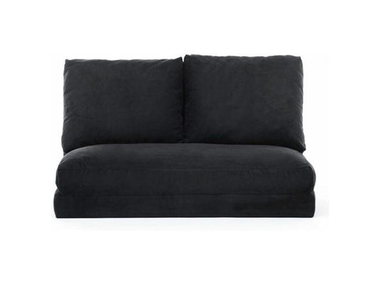 Fauteuil convertible multipositions velours Ventoriq-Couleur Noir-2 places XWLN43599