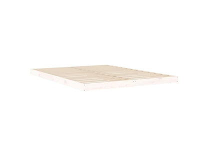 Cadre de lit blanc 150x200 très grand bois de pin massif VPQP27004