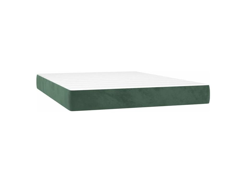 Sommier à Ventoriq de lit avec matelas LED Vert foncé 140x200 TFTB33866