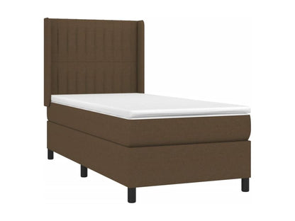 Lit à sommier tapissier avec matelas Marron foncé 100x200 cm SMPK16753
