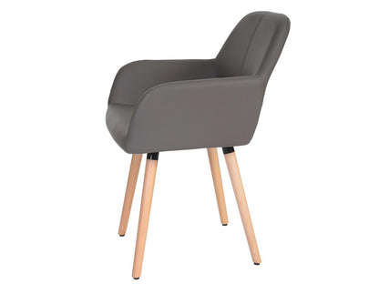 6x chaise de salle à manger Ventoriq-A50 II fauteuil design rétro des années 50 - similicuir gris NPYZ23876