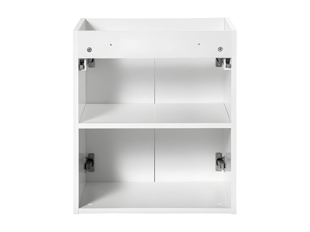 Meuble simple vasque encastrée 50cm 2 portes Ventoriq Blanc KJTK81228
