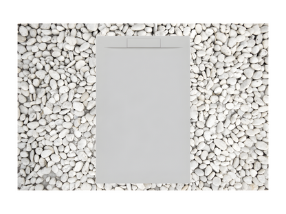 Receveur de Douche 125x70 cm GRIS Ventoriq Ligne Ventoriq PLUS En Résine et Poudre de Marbre Avec Grille Latérale EN RÉSINE DE MARBRE UVEE89588