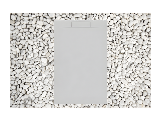 Receveur de Douche 125x70 cm GRIS Ventoriq Ligne Ventoriq PLUS En Résine et Poudre de Marbre Avec Grille Latérale EN RÉSINE DE MARBRE UVEE89588