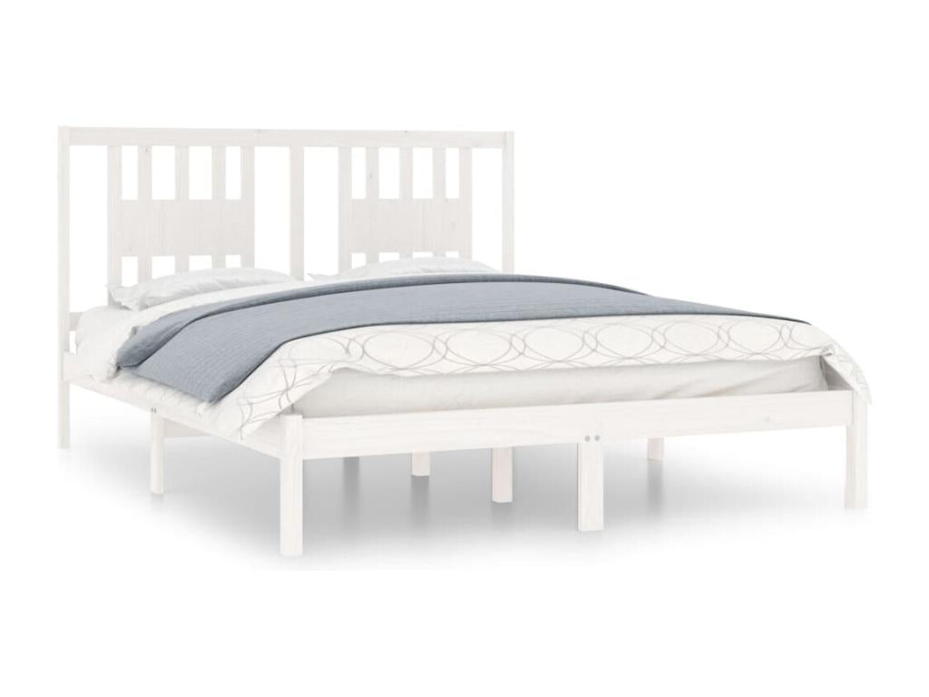 Cadre de lit Blanc Bois de pin massif 160x200 cm UDUI72078