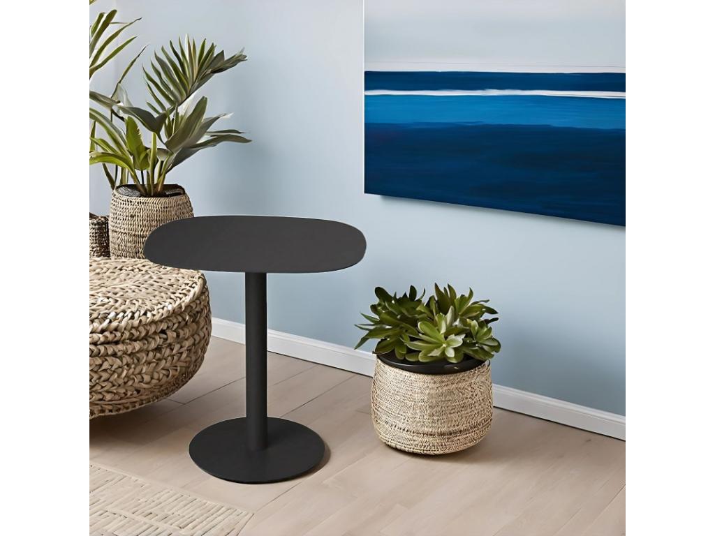 Table d'appoint Table basse Bout de canapé Métal Design scandinave Fonctionnelle - Noir - 51x49x38 cm - Ventoriq LMRY95496