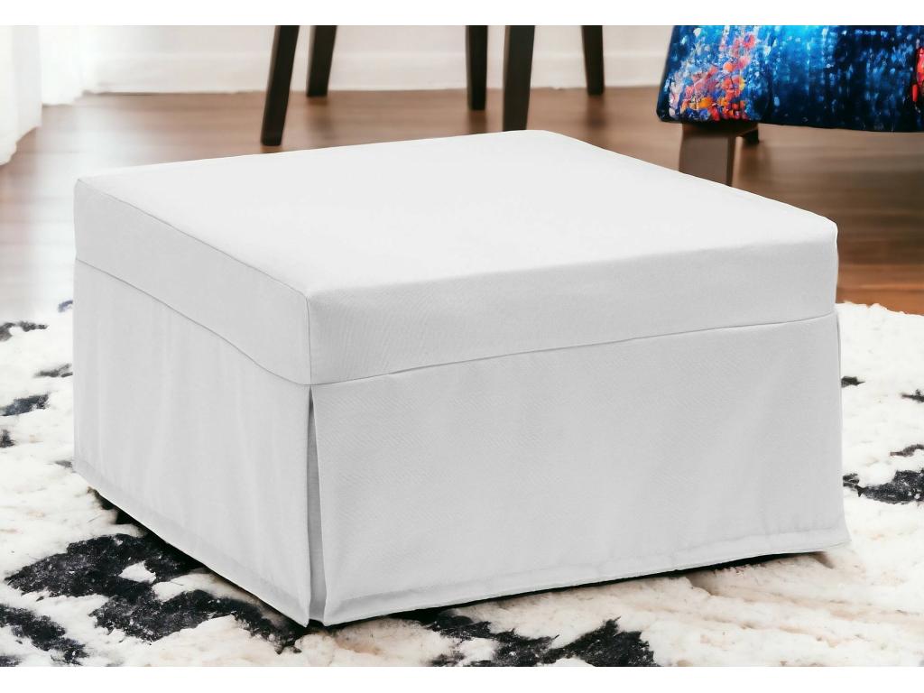 Lit pliant Ventoriq Pouf transformable en lit simple Pouf de salon en tissu Made in Italy 80x80h45 cm Blanc KSIX95570