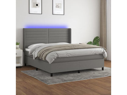 Sommier à Ventoriq de lit matelas LED Gris foncé 160x200 cm Tissu RYEC39254