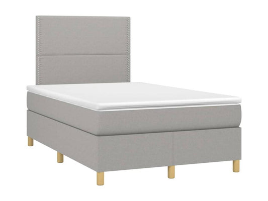 Lit à sommier tapissier avec matelas Gris clair 120x200cm Tissu BHOG84111